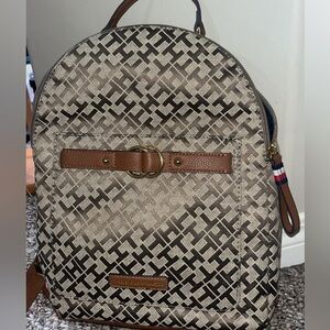Tommy Hilfiger Brown Geometric Backpack